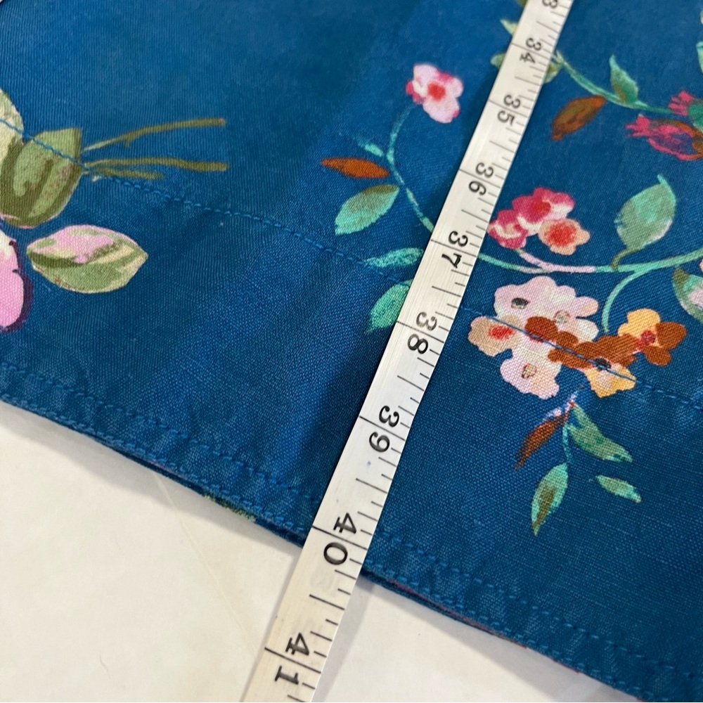 🌻NWOT sundance royal botanical topper linen blend floral trench coat in blue - Picture 10 of 13